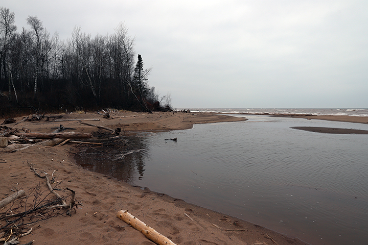 Ponding area along beach.